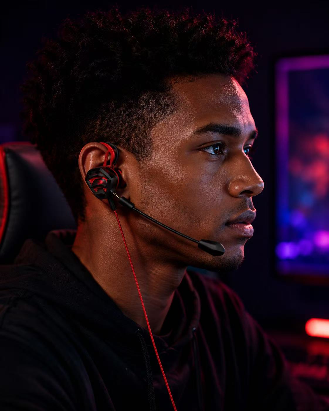 Gaming IEM · USB-C · Metal Faceplate wearing example 1